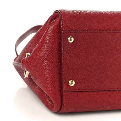 Salvatore Ferragamo Calfskin Sofia Shoulder Bag Burgundy 8 of 9