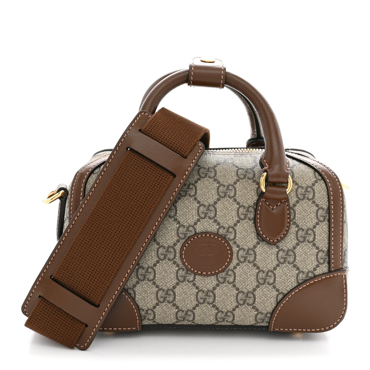 GG Supreme Monogram Interlocking G Small Duffle Beige Ebony