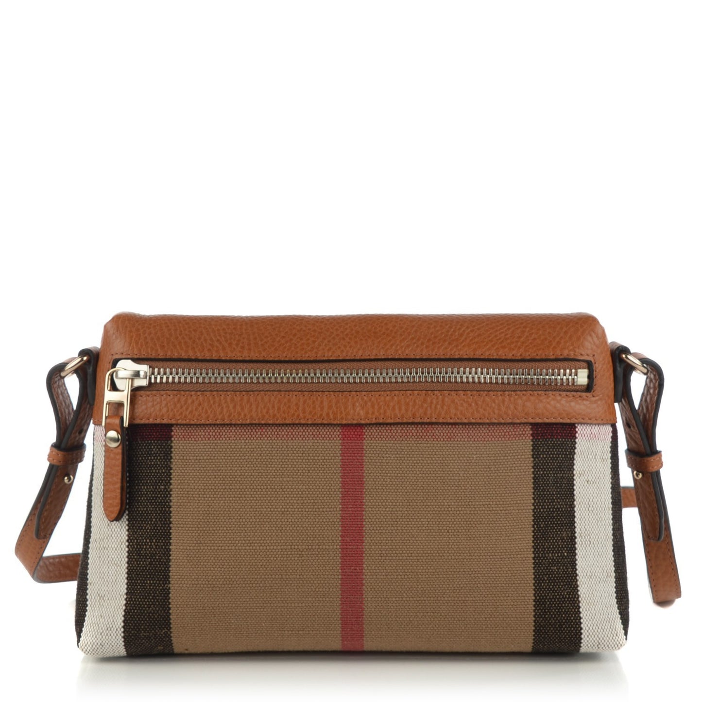 Mega Check Small Farley Crossbody Clutch Bag Saddle Brown