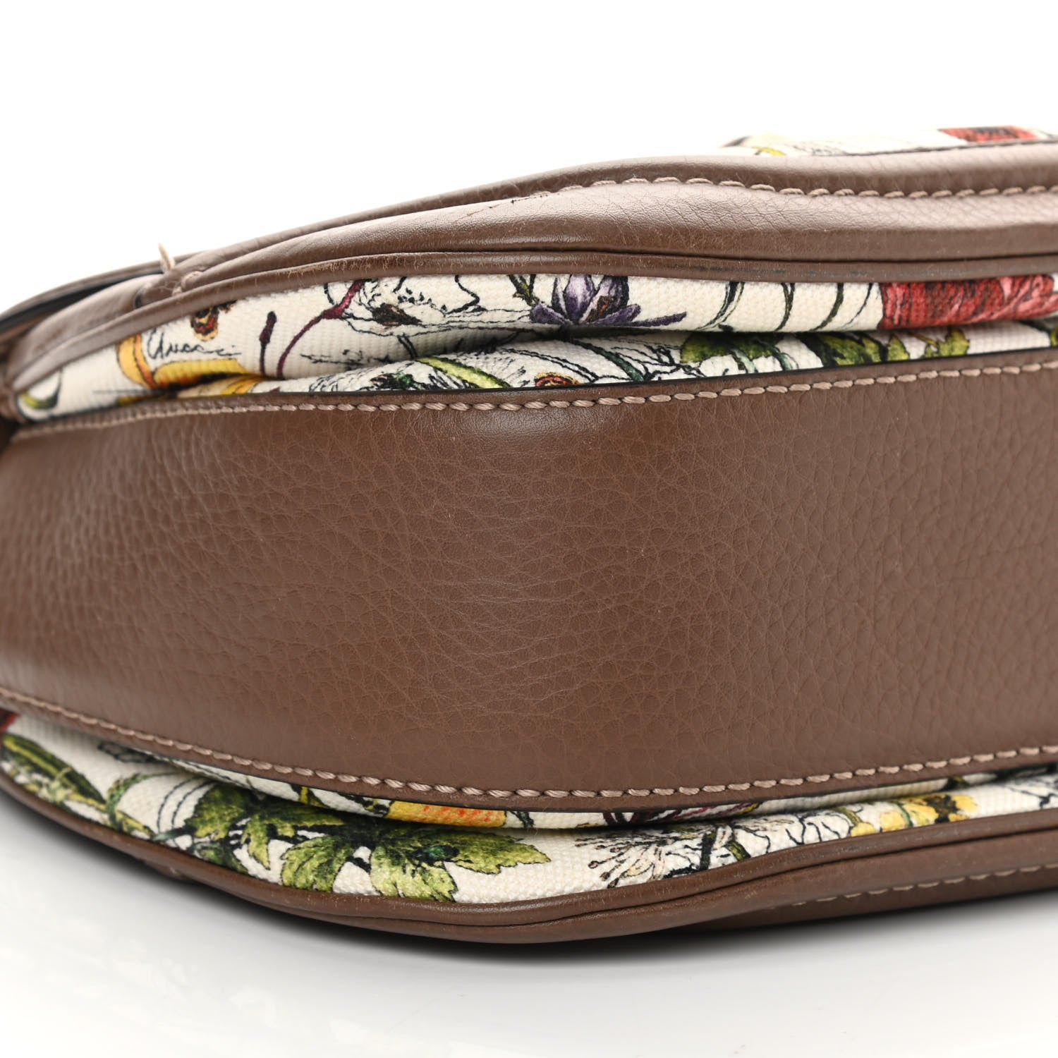 Gucci Flora Medium New Bamboo Top Handle Bag Dark Brown 9 of 17