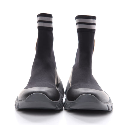 Fendi Jersey Striped Mens High Top Sock Sneakers 9 Black 2 of 9