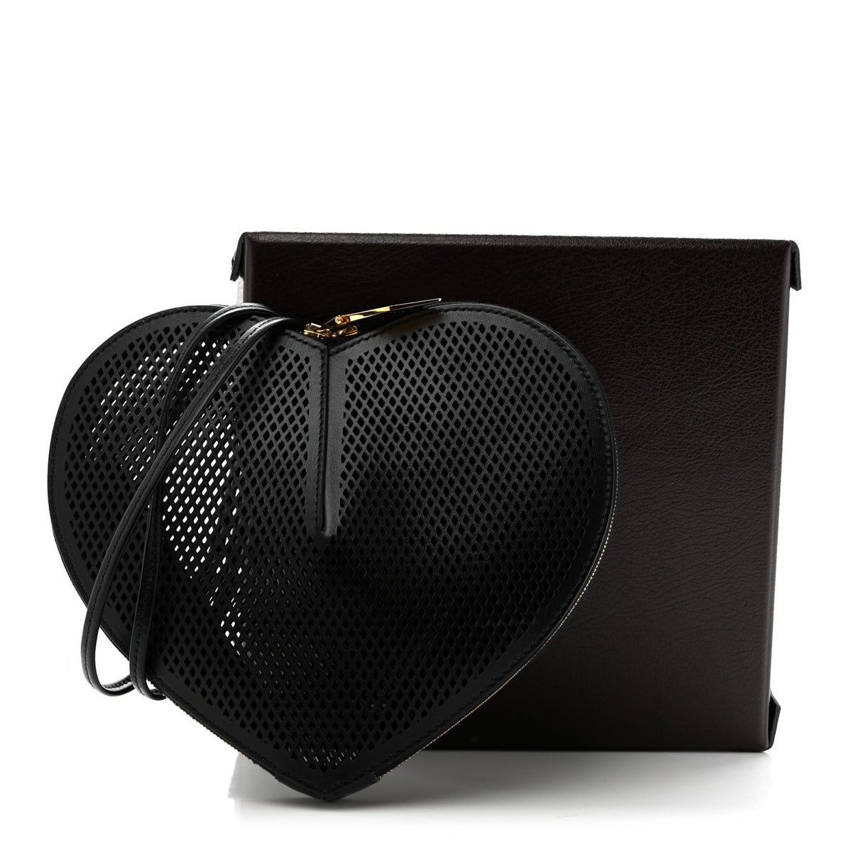 Calfskin Perforated Le Coeur Bag Black