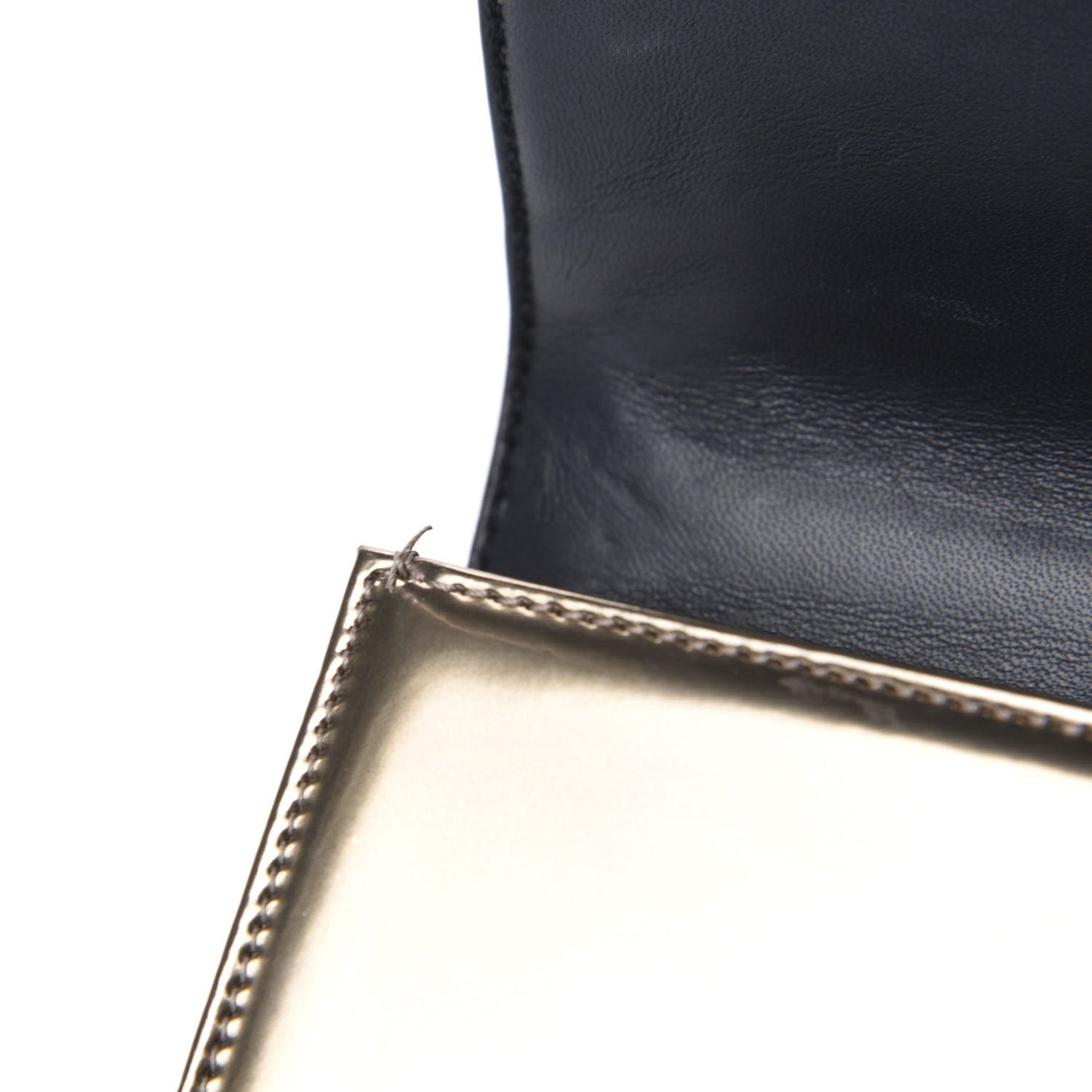 Metallic Patent Micro-Cannage Mini Diorama Flap Bag Gold