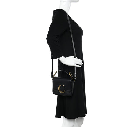 Chloe Shiny Calfskin Suede Mini C Double Carry Black 2 of 11