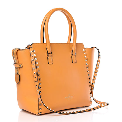 Valentino Garavani Vitello Rockstud Double Handle Tote Mandarin Sorbet 4 of 17