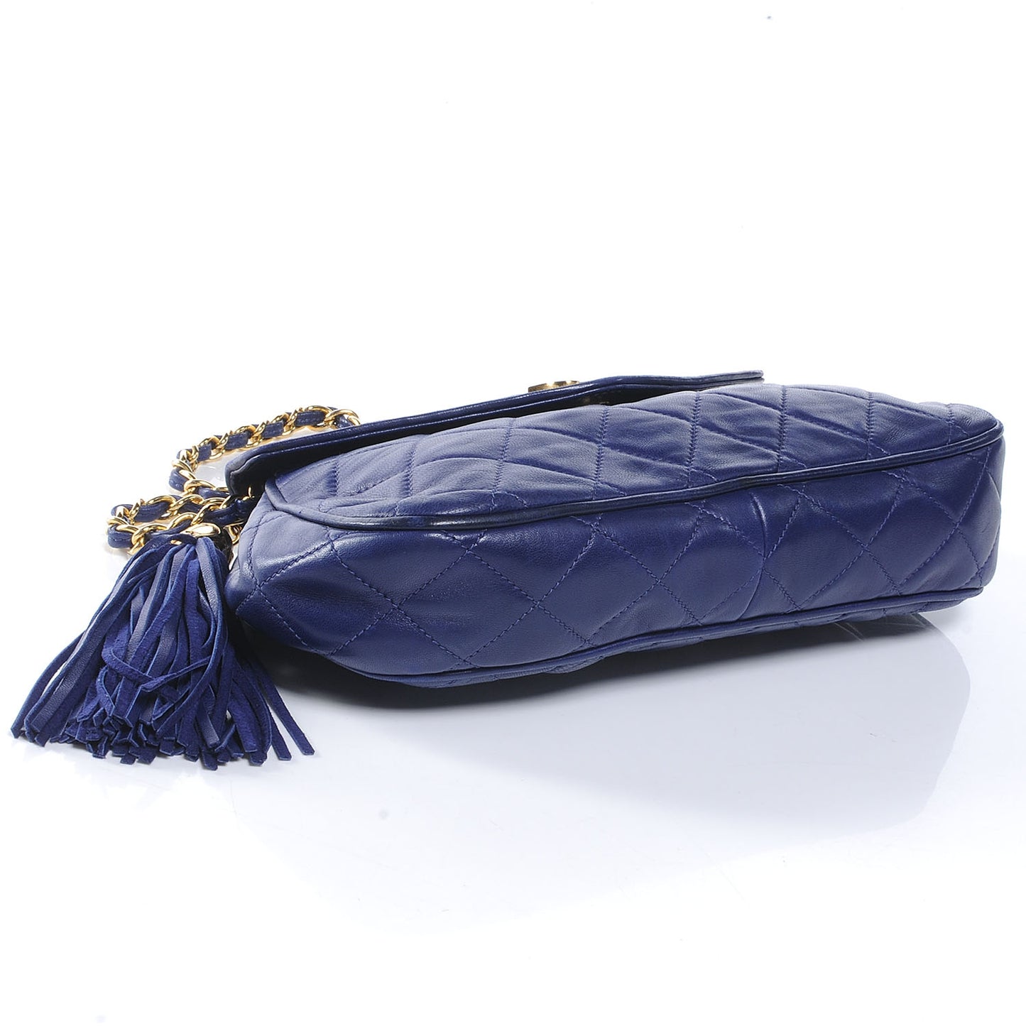Lambskin Quilted Envelope Tassel Bag Royal Blue