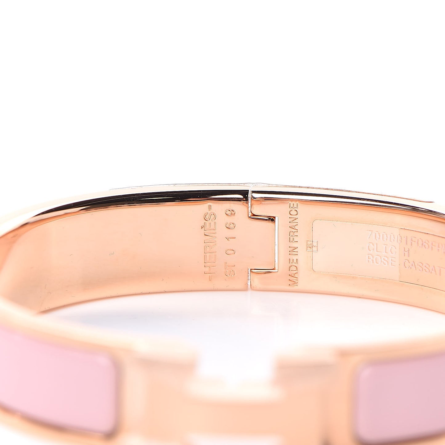 Enamel Narrow Clic Clac H Bracelet PM Rose Cassata