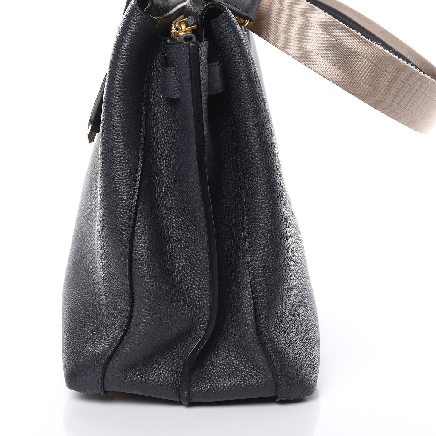 Grained Calfskin Large Milla Tote Phantom Grey