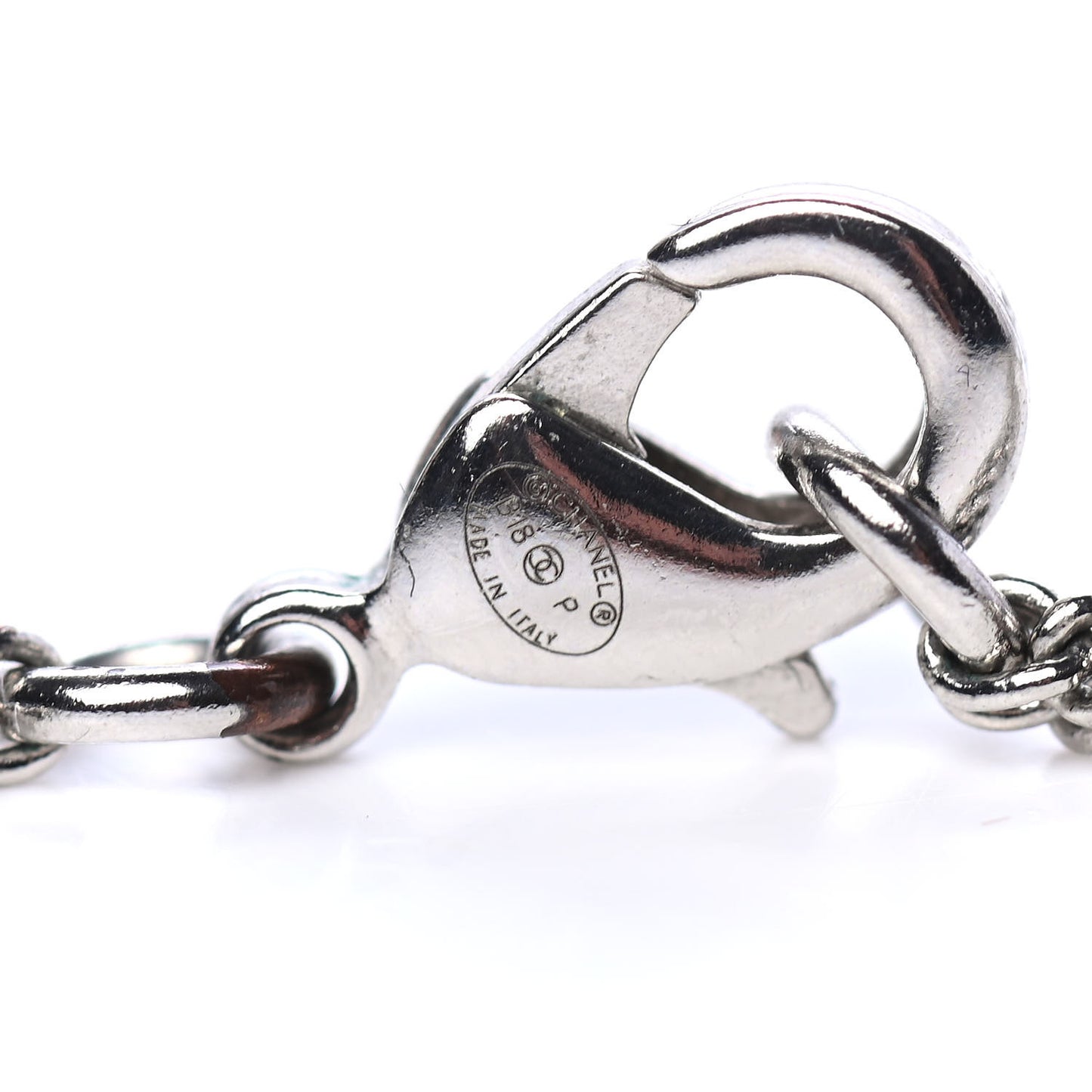 Baguette Crystal CC Necklace Silver