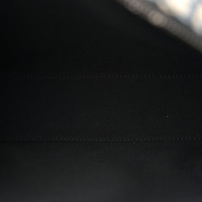 Christian Dior Oblique Jacquard Grained Calfskin Lingot Pouch Beige Black 5 of 9
