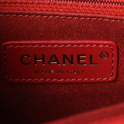 Chanel Caviar Chevron Quilted Mini Coco Handle Flap Red 6 of 10