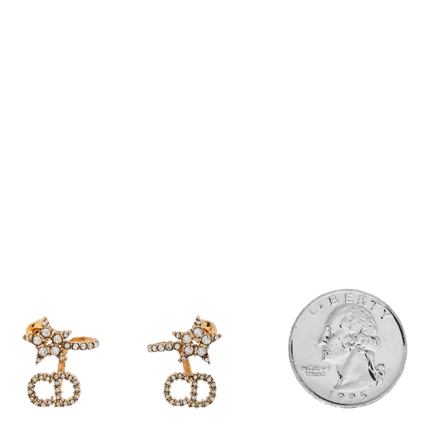 Christian Dior Crystal Clair D Lune Wrap Around Earrings Gold 2 of 4