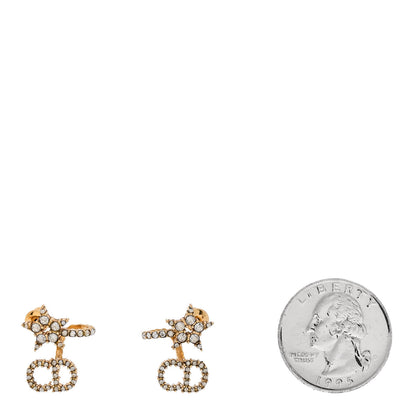 Christian Dior Crystal Clair D Lune Wrap Around Earrings Gold 2 of 4