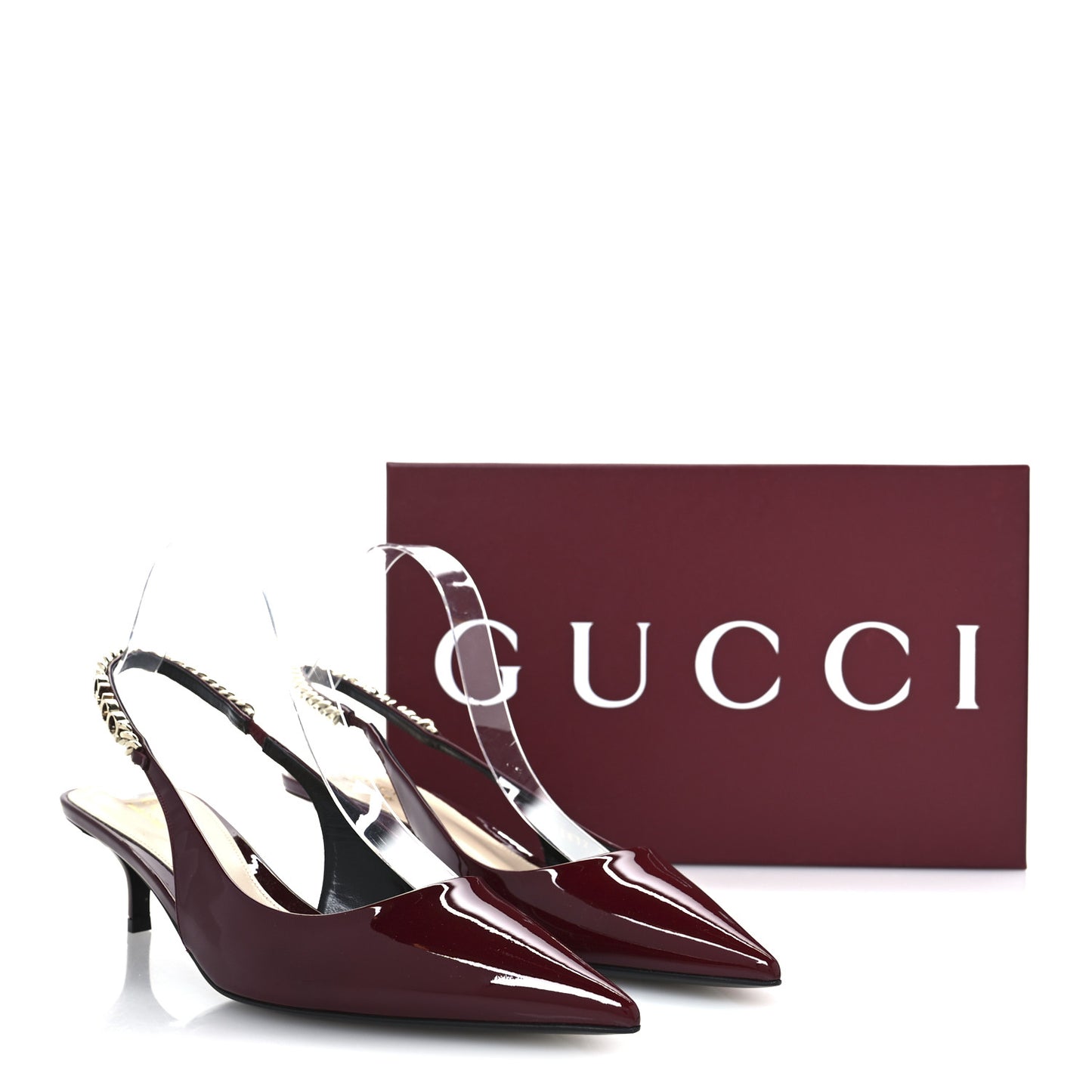 Patent Signoria 35mm Slingback Pumps 39.5 Rosso Ancora