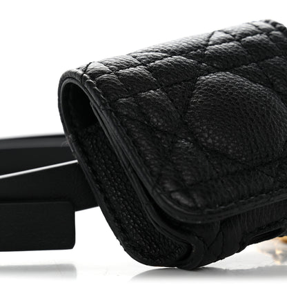 Christian Dior Supple Calfskin Cannage Caro Airpod Pro Case Belt 70 Black 9 of 11