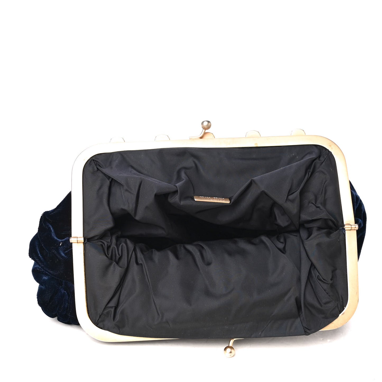Velvet Matelasse Crystal Fold Over Clutch Dark Blue
