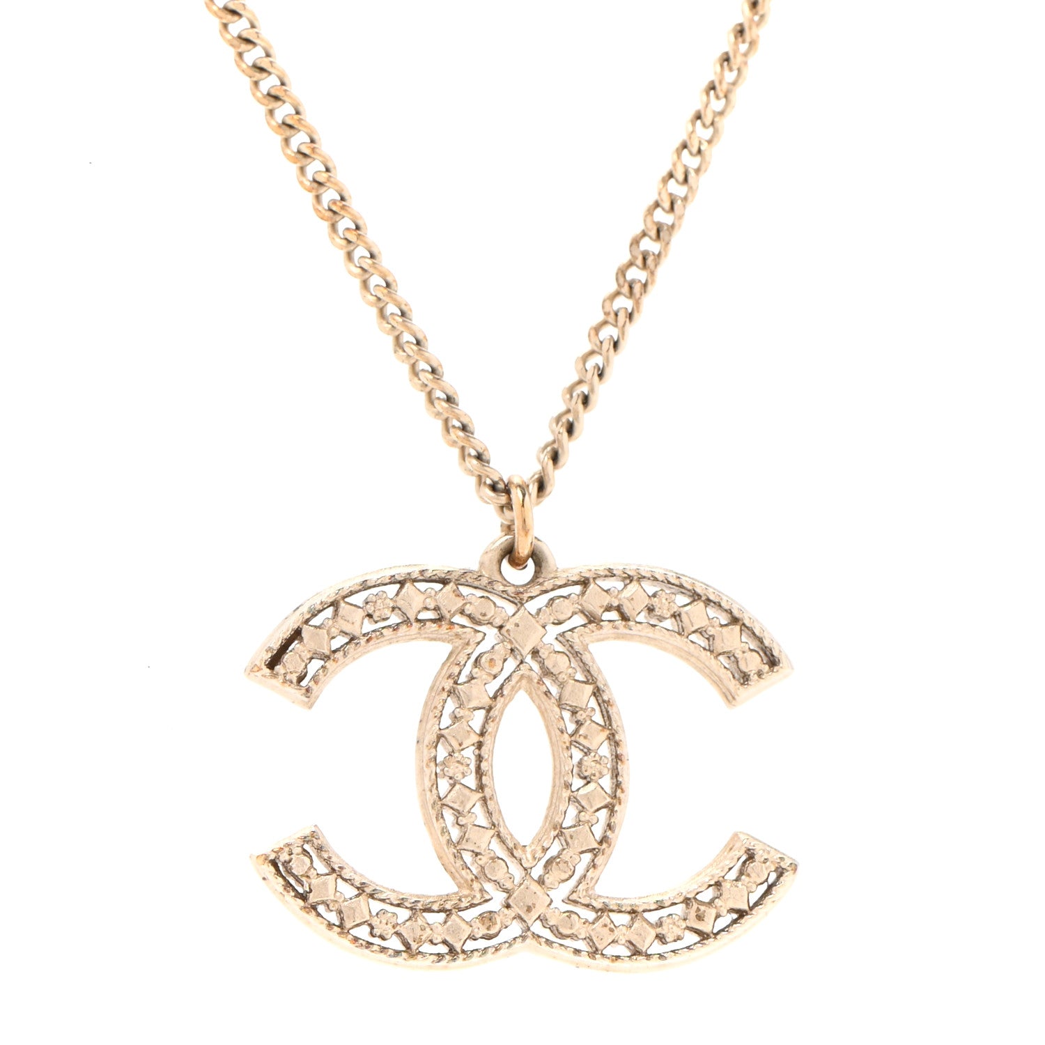 Chanel CC Pendant Necklace Gold 5 of 6