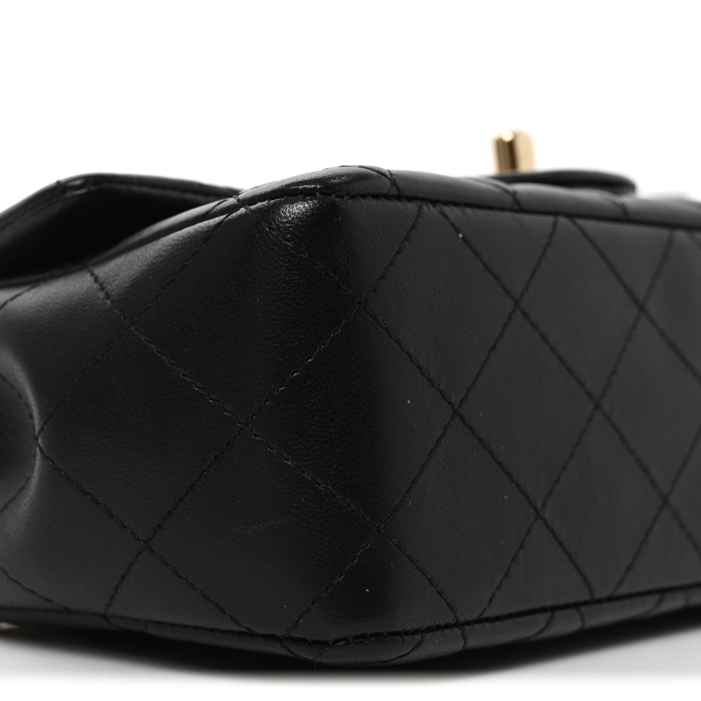 Lambskin Quilted Mini Coco Charms Rectangular Flap Black