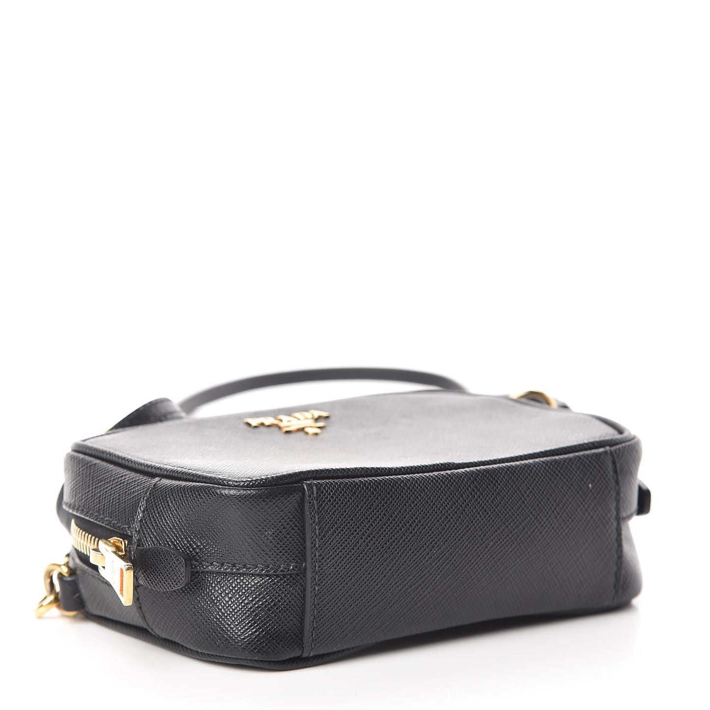 Saffiano Mini Camera Crossbody Bag Black