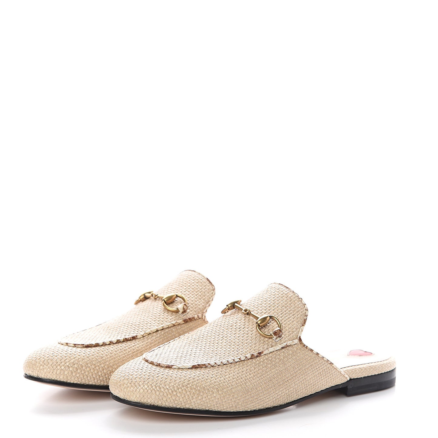 Straw Elaphe Womens Princetown Slippers 37 Natural Cream Brown