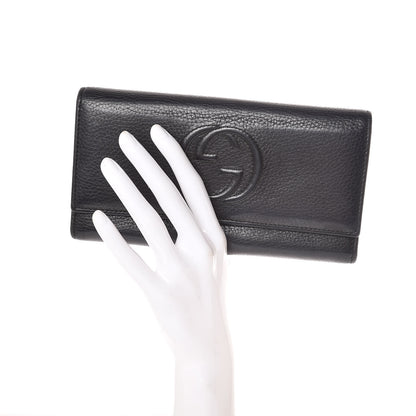 Gucci Pebbled Calfskin Large Soho Continental Wallet Black 2 of 8