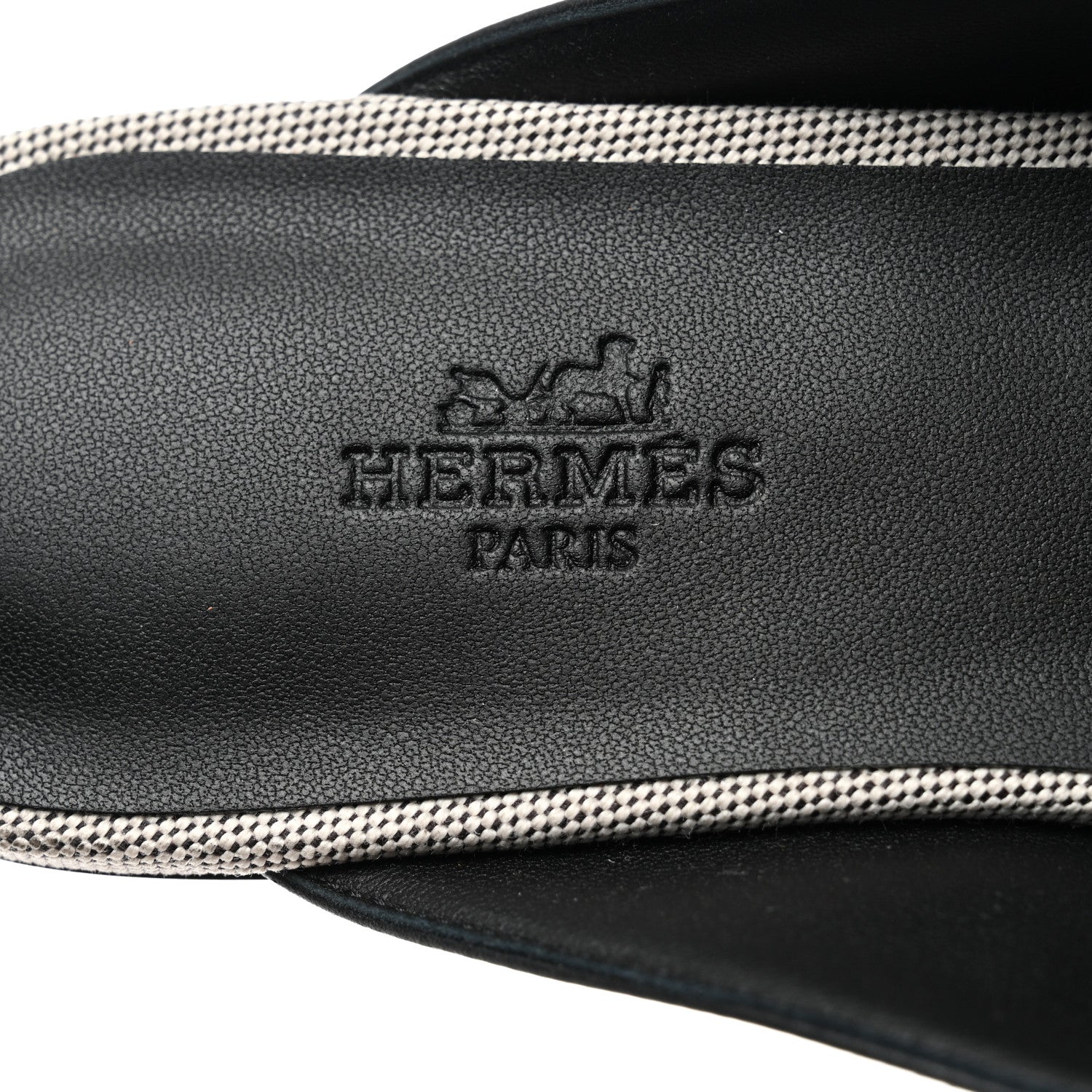 Hermes Canvas Calfskin Womens Groupie Mules 40 Prunoir Black 7 of 9