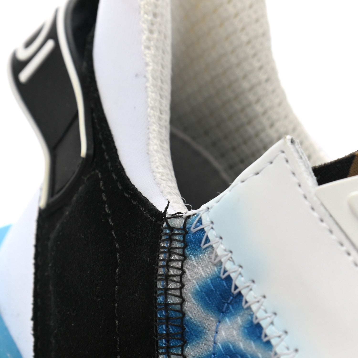 Fendi X SARAH COLEMAN Nylon Suede Lycra FF Vertigo Womens Fendi Flow Low Top Sneakers 36 Transparent Cyber Blue Black 8 of 12