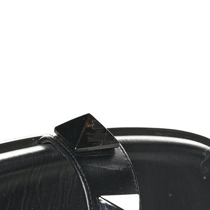 Valentino Garavani Calfskin Roman Stud Slide Sandals 39.5 Black 9 of 10