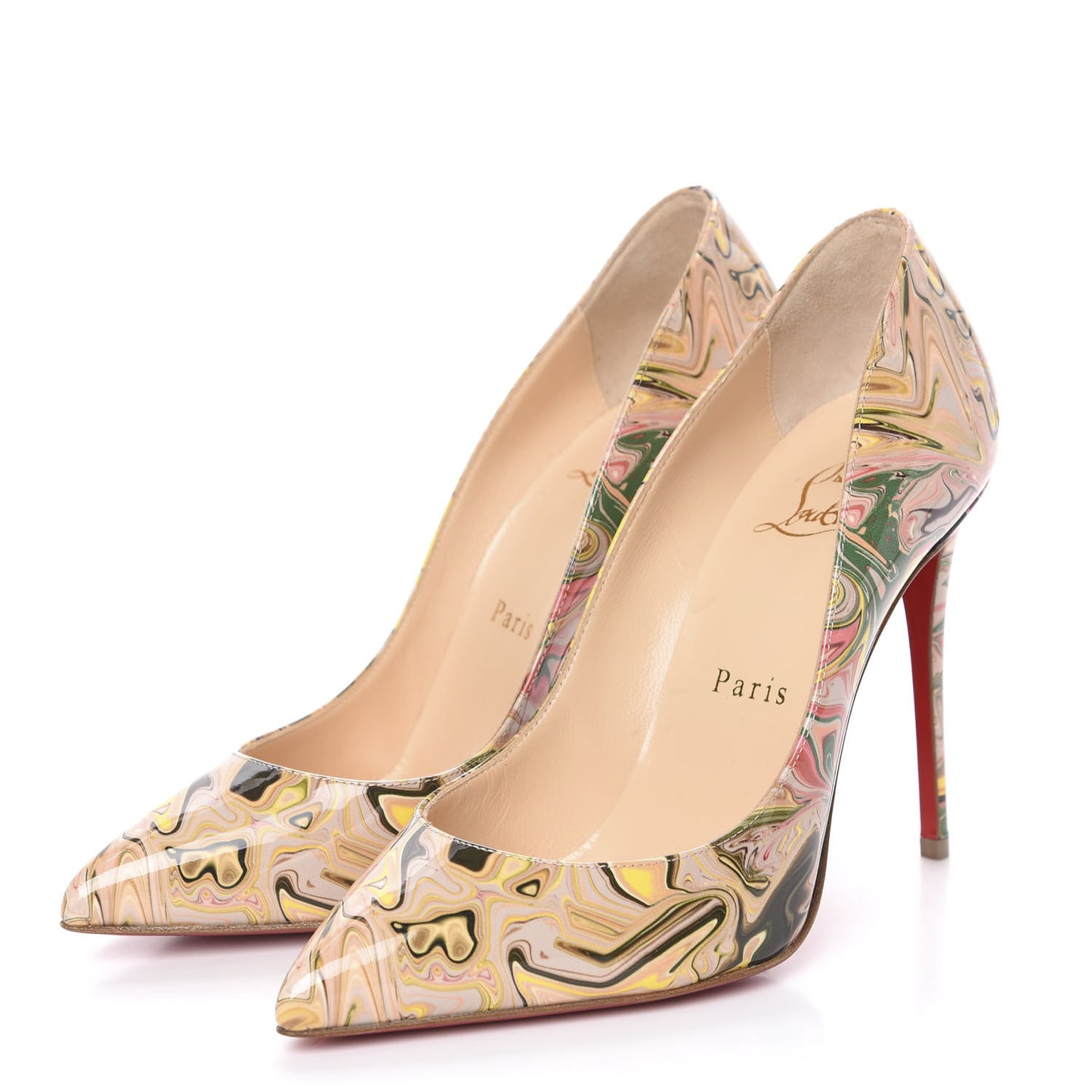 Patent Marble Swirl Pigalle Follies 100 Pumps 35 Multicolor