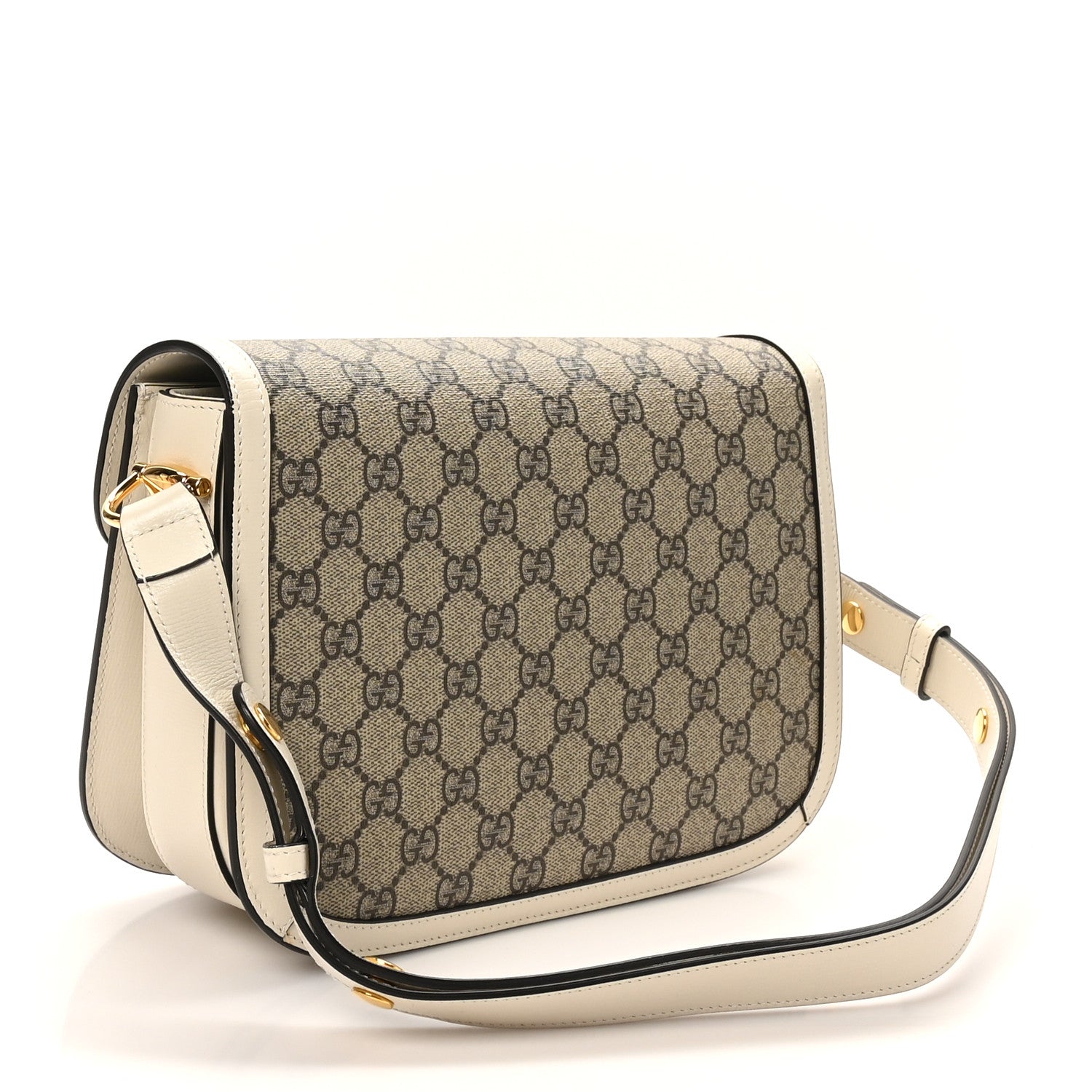 Gucci GG Supreme Monogram Horsebit 1955 Shoulder Bag Beige Mystic White 3 of 10