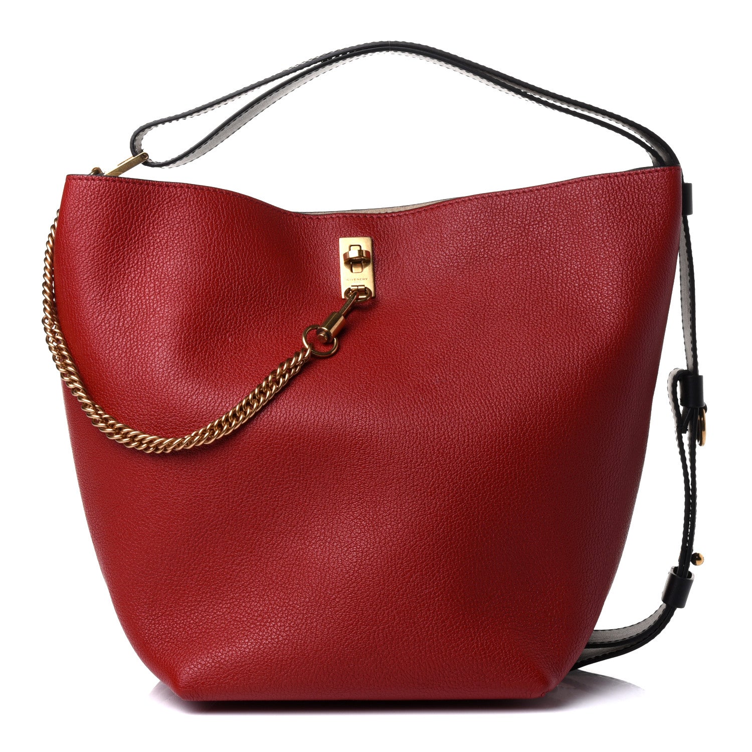 Givenchy Grained Calfskin GV Bucket Bag Bright Red 1 of 4