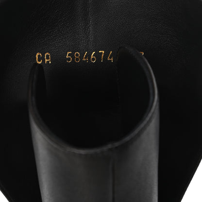Saint Laurent Nappa Mica Buckle Ankle Booties 37 Black 8 of 9