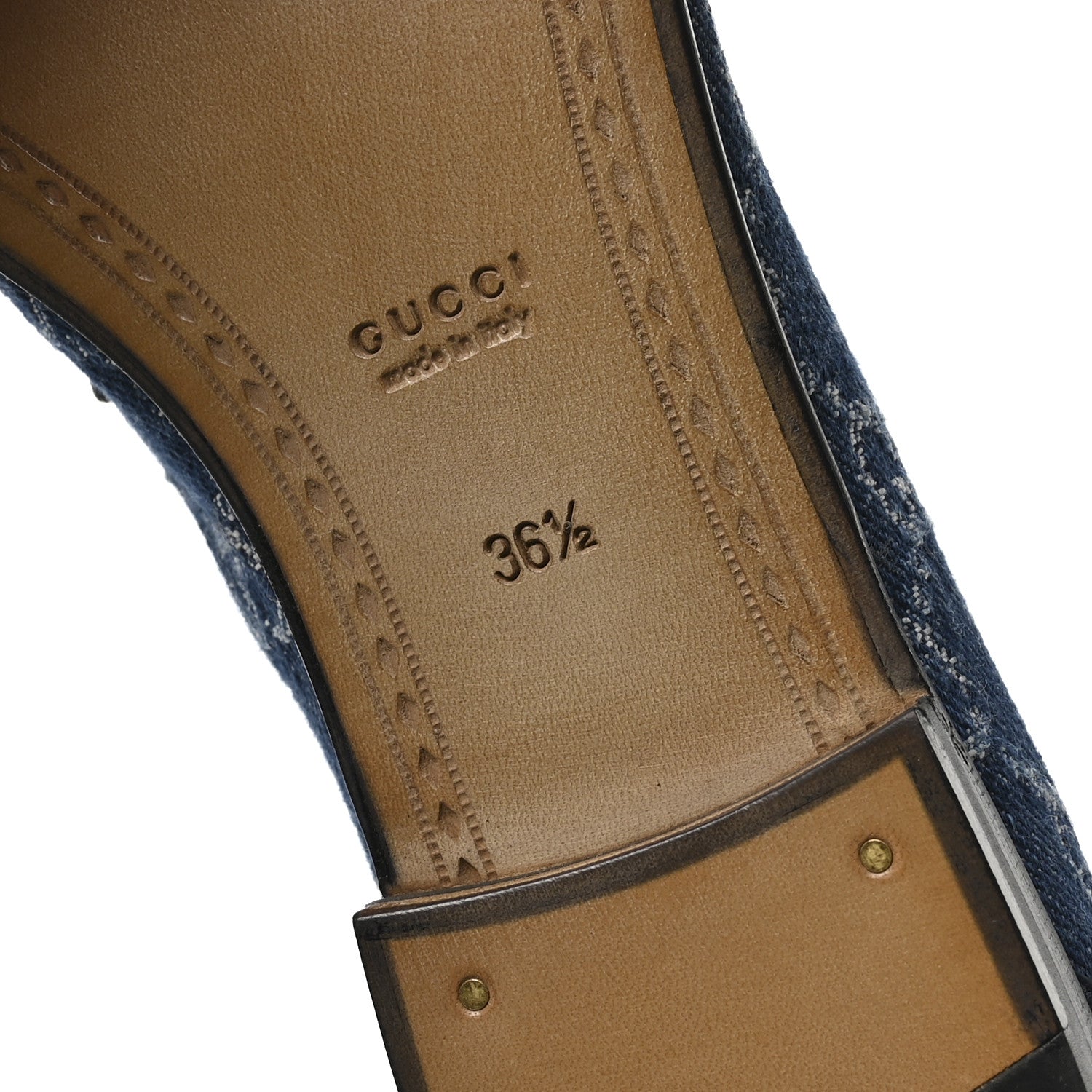 Gucci New Denim Delave GG Monogram Womens 1953 Horsebit Loafers 38 Denim Azure Blue Agata 36.5 Denim Azure Blue Agata 7 of 9