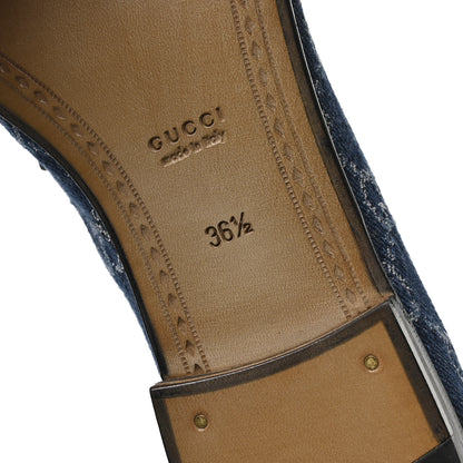 Gucci New Denim Delave GG Monogram Womens 1953 Horsebit Loafers 38 Denim Azure Blue Agata 36.5 Denim Azure Blue Agata 7 of 9