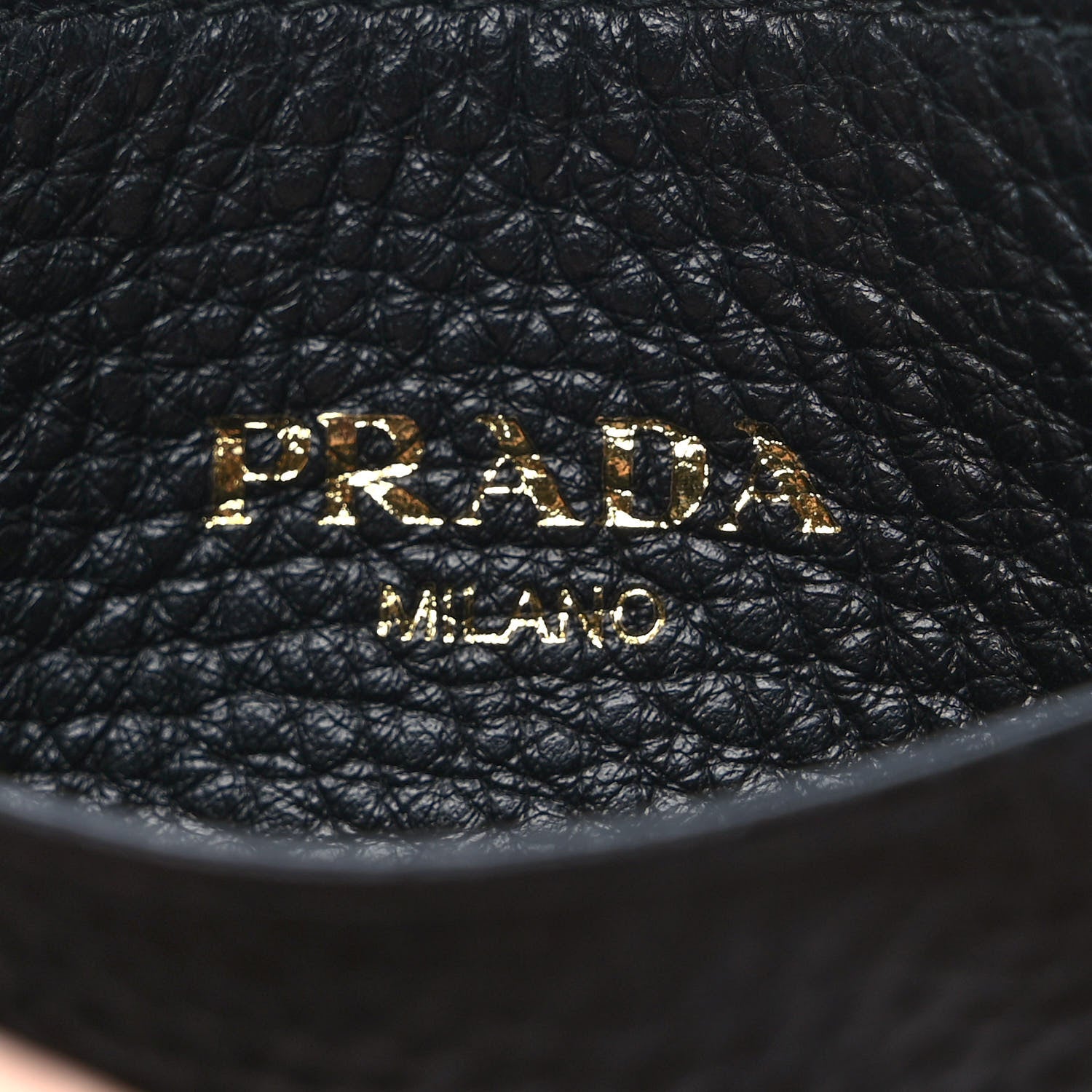 Prada Vitello Grain Metal Card Holder Black 6 of 7