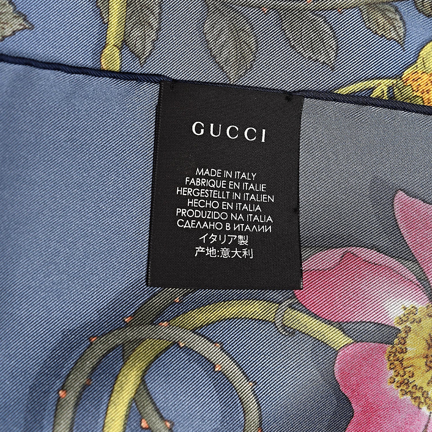 Gucci Silk Twill Flowerwebby Square Scarf Sky Blue 2 of 4