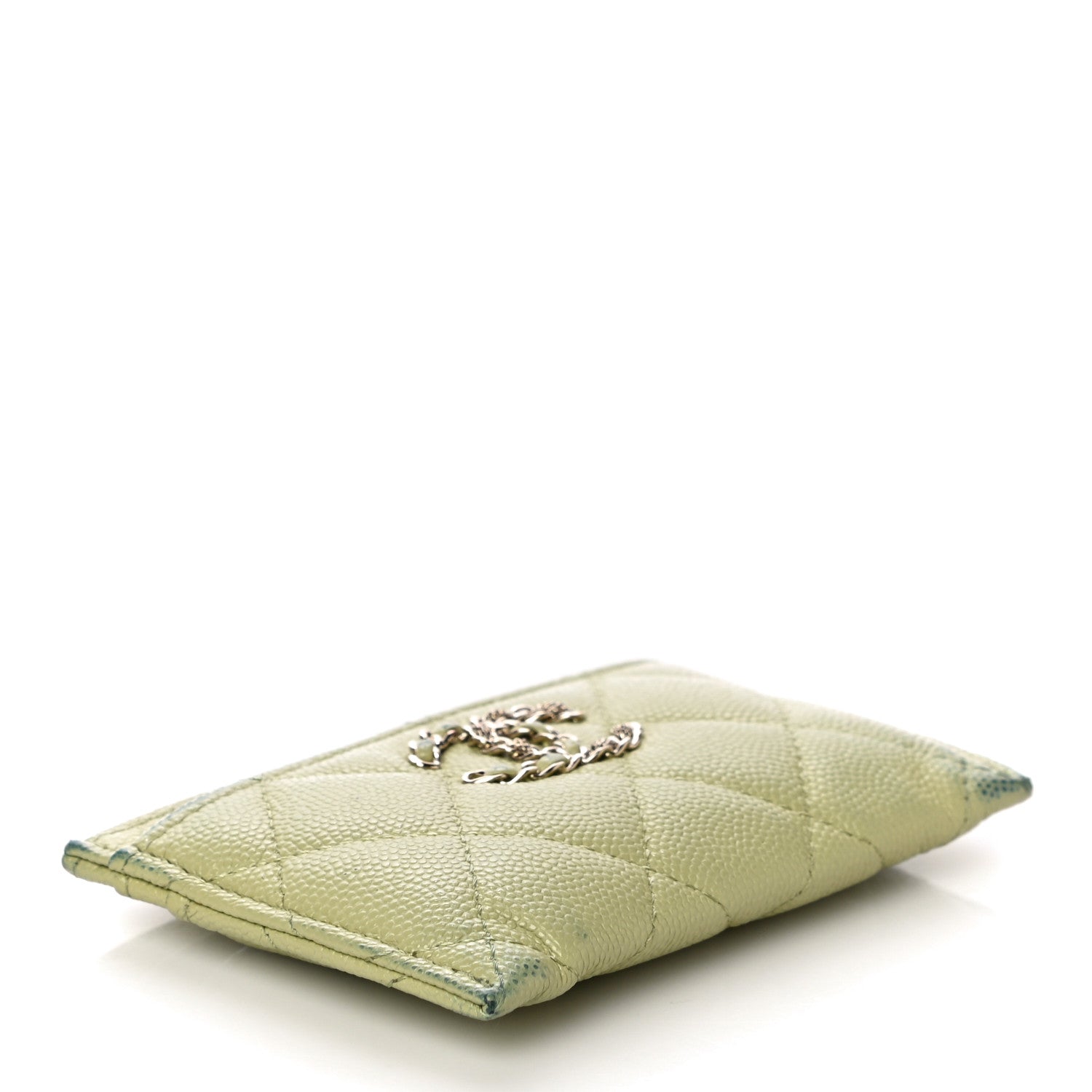 Chanel Caviar Quilted French New Wave Card Holder Light Green 4 of 15