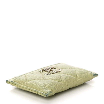 Chanel Caviar Quilted French New Wave Card Holder Light Green 4 of 15