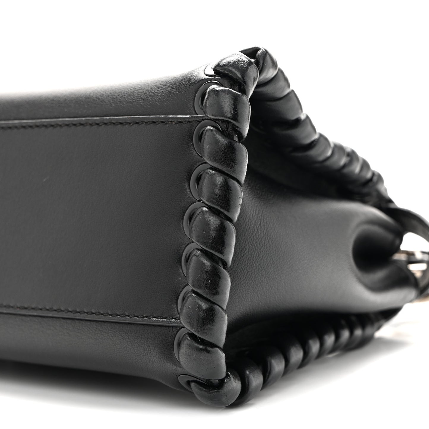 Nappa Lace Up Mini Peekaboo Iconic Satchel Black