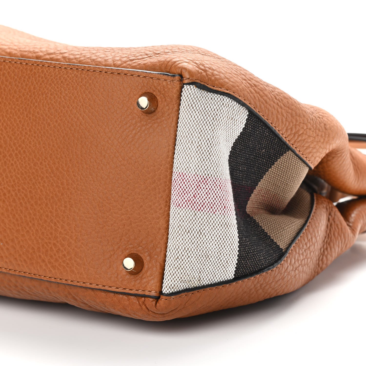 Burberry Grainy Calfskin House Check Small Maidstone Saddle Brown 11 of 11