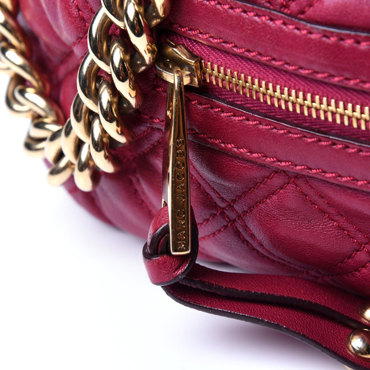 Calfskin Quilted Little Stam Pink