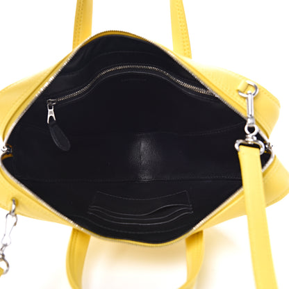 Balenciaga Shiny Day Calfskin Logo XS Triangle Duffle Jaune Black 4 of 9