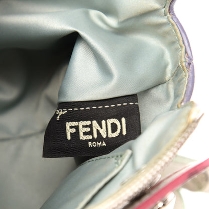 Fendi Vitello Dolce Crystal Croc Tail Mini By The Way Boston Bag White Ice Multicolor 10 of 15