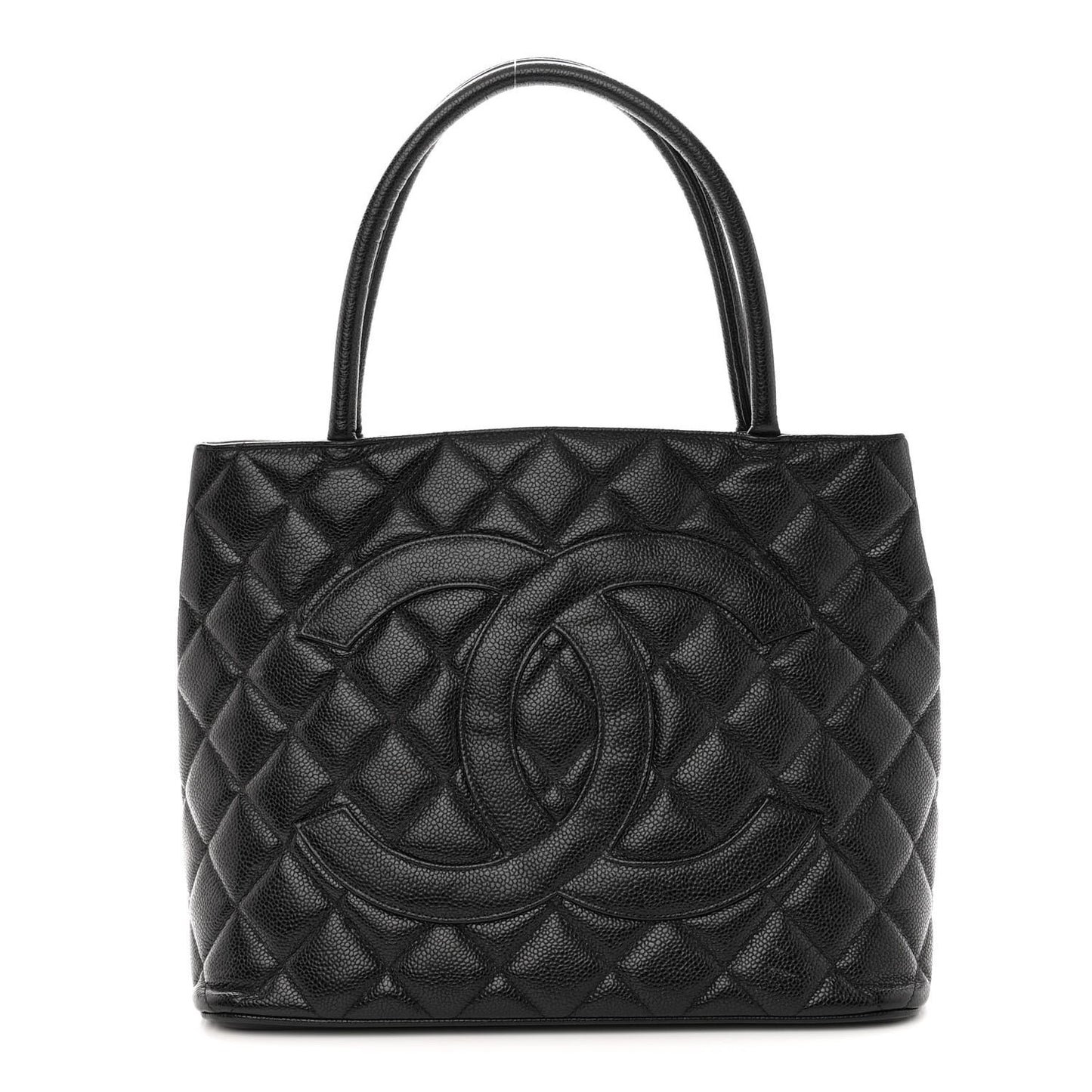 Caviar Quilted Medallion Tote Black