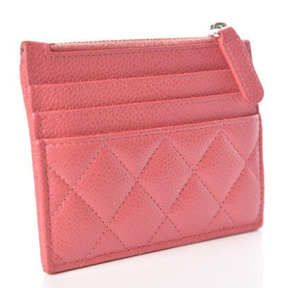 Chanel Caviar Quilted CC Zip Card Holder Pink 3 of 11