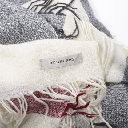 Burberry Wool Silk Gauze Giant Check Lightweight Scarf Stone 2 of 3