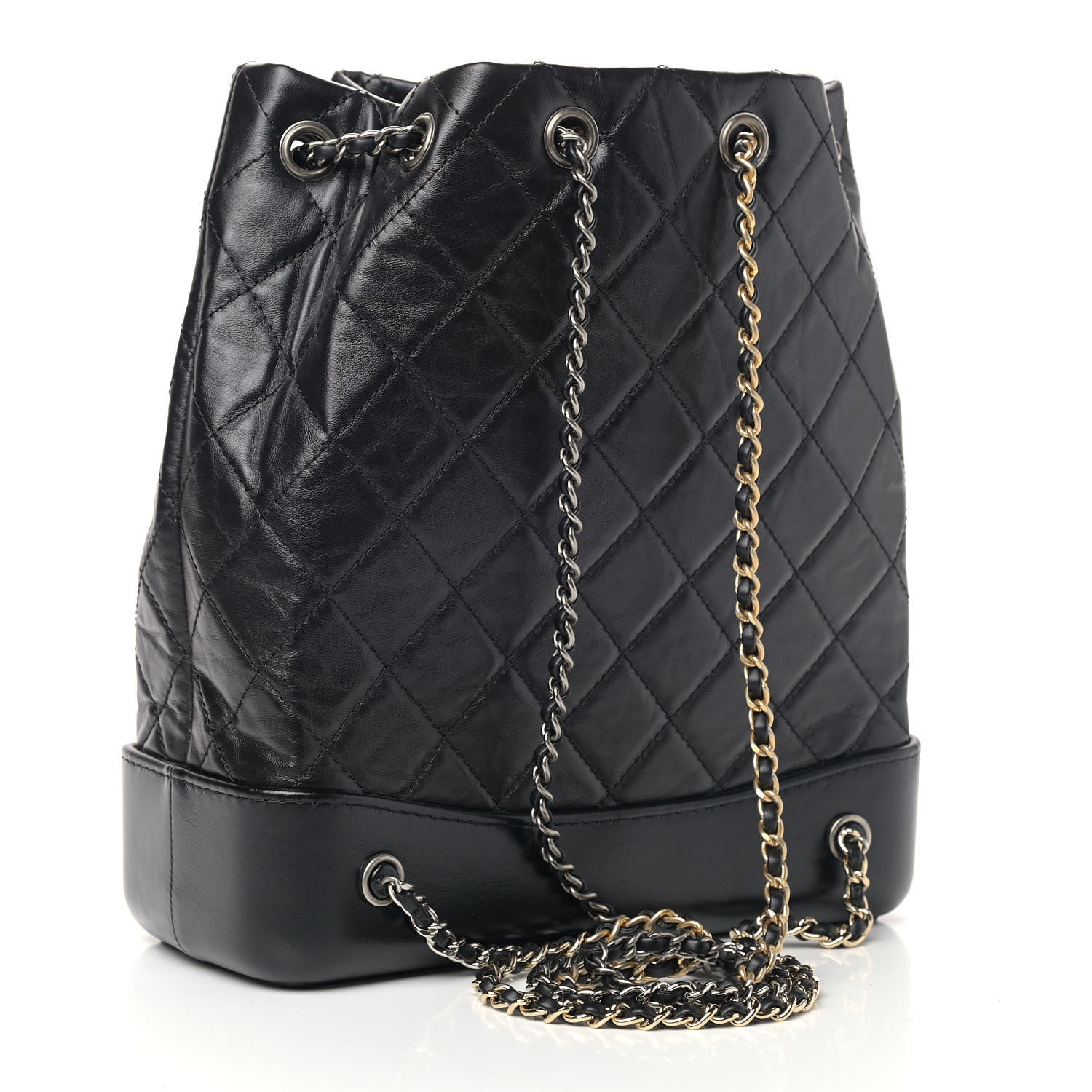 Chanel Aged Calfskin Quilted Gabrielle Backpack Black 2 of 5