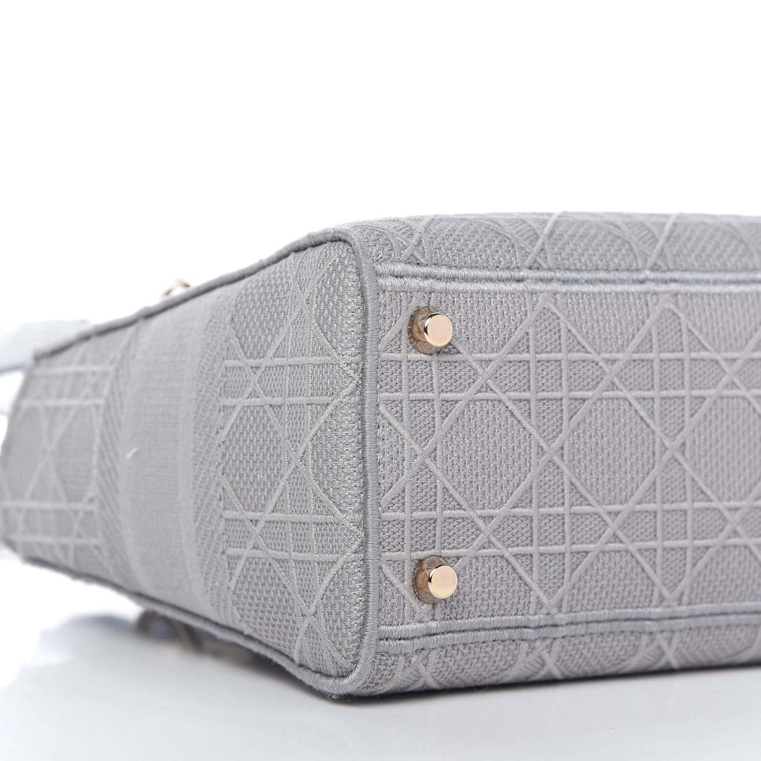 Christian Dior Canvas Embroidered Cannage Medium Lady D-Lite Gray 6 of 11