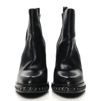 Chanel Calfskin Chain Around Elastic Boots 38 Black 2 of 9