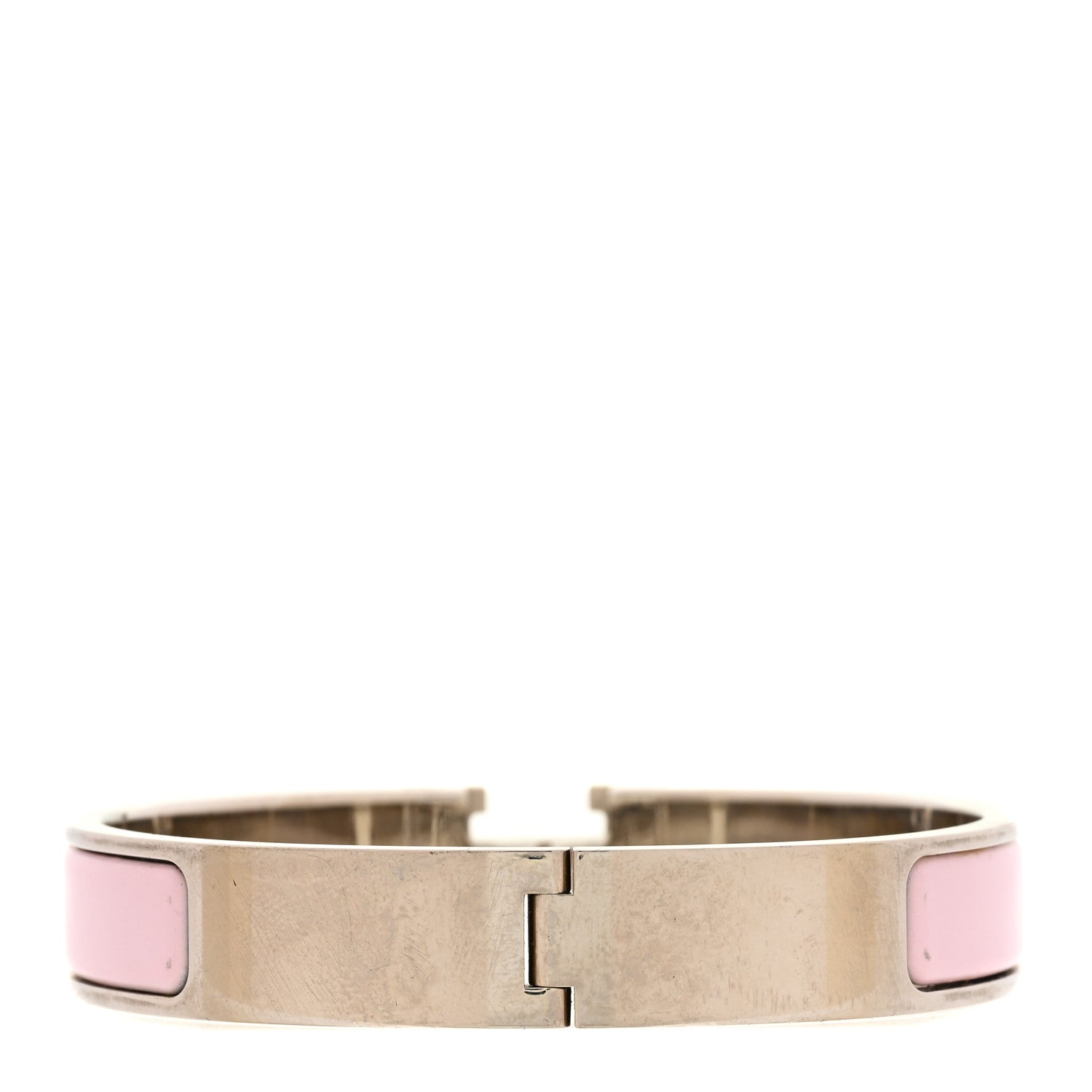 Hermes Enamel Narrow Clic Clac H Bracelet GM Rose Candeur 3 of 4